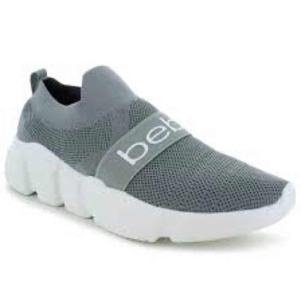 Bebe Aindrea Knit Gray Sneakers. Size 7.5.